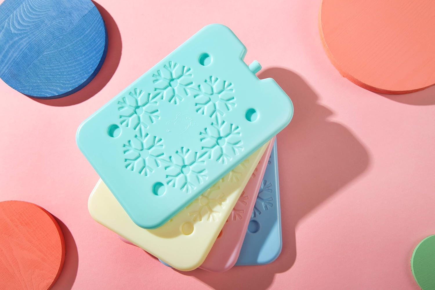 Blue ELE Macaron-Colored Ice Pack for Lunch Box and Cooler, BPA Free, Reusable and Long Lasting, Slim and Lightweight Design for Kids, Set of 4, Fun & Colorful, BE01 Macaron-Colored - Fun  Colorful image number 5