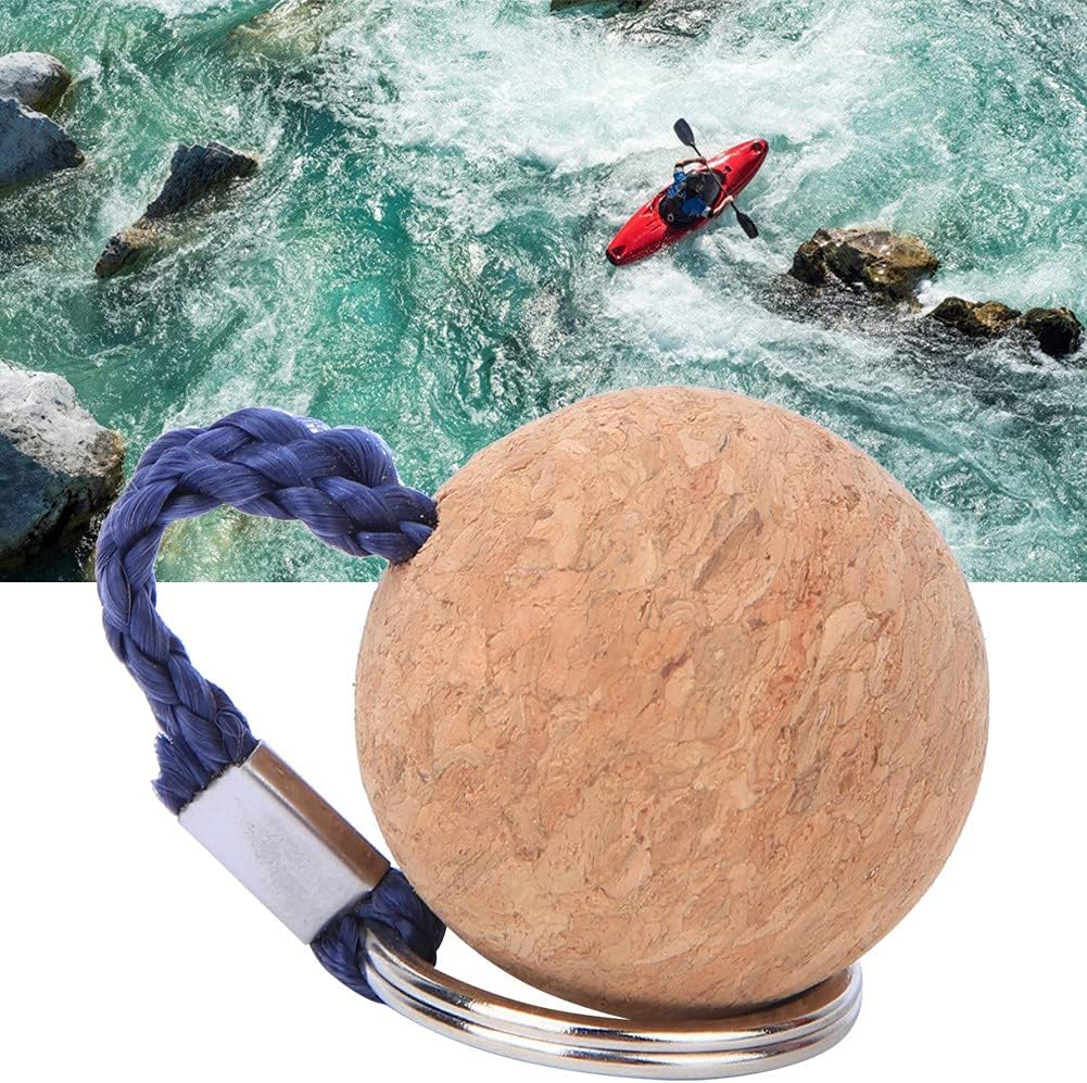 Floating Keychain, Floating Cork Ball Key Ring 2 Pcs Buoyant Keychain Floating Cork Keyring Water Sport Accessories for Marine Boat, Fishing, Sailing, Kayaking - Orange image number 5