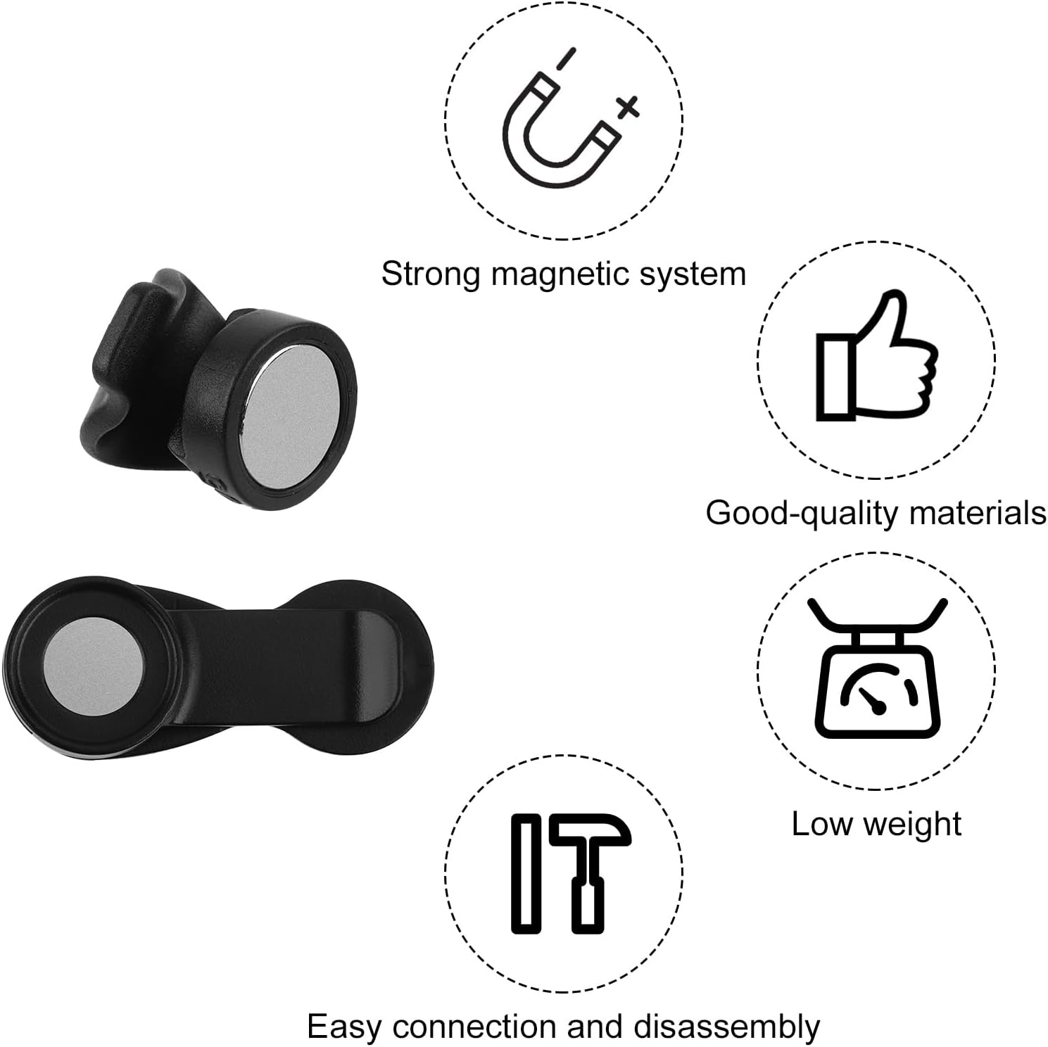 5Pcs Magnetic Blow Clip Water, Plastic Water Blow Tube Clip Black Magnetic Clip for Hydration Hose for Keeping Drinking Valve Tube in Place for Camelbak Osprey