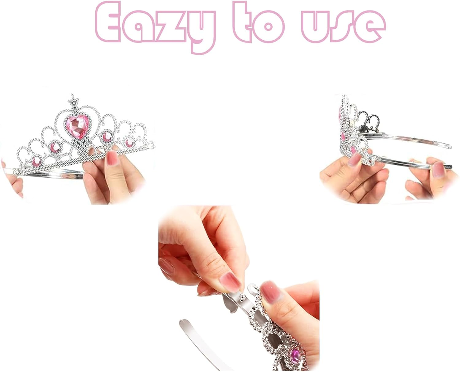 S & E TEACHER'S EDITION 8 Pcs Tiaras Crown Set, Princess Dress up Costume Birthday Party Favor Headwear, Hair Decoration, Accessories Kid Birthday for Boys & Girls. image number 1