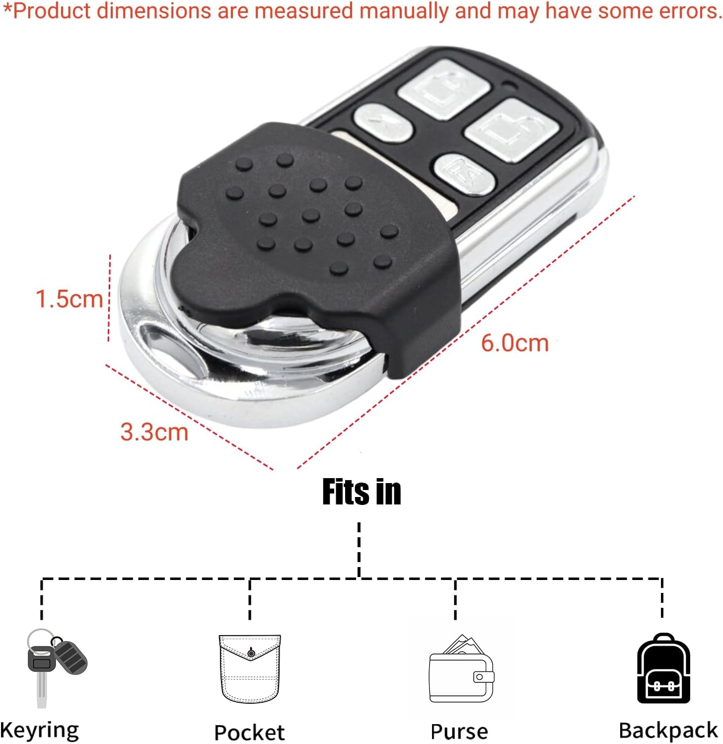 QSDIYRF Gate/Garage Door Remote ONLY Compatible with 81CR 82CR 84CR ARC-6 Receivers, Replacement for ECA White Roman Numerals Buttons Remote Control (433Mhz, Green LED Indicator, 1 Pack) image number 1