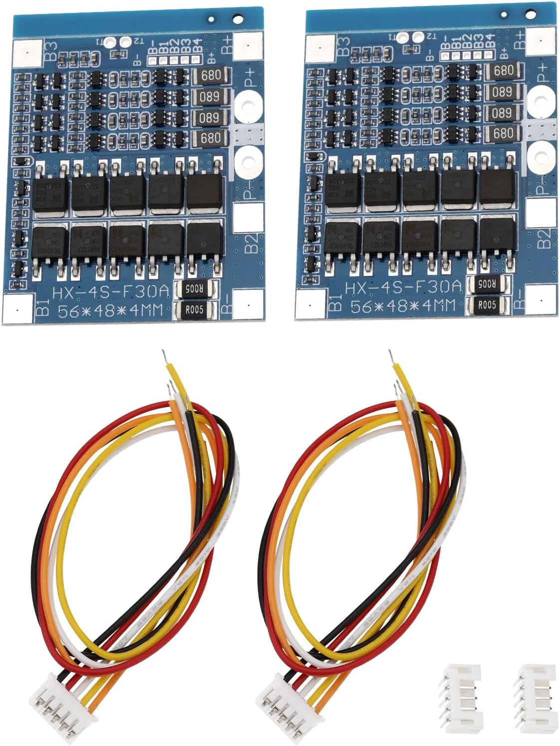 SING F LTD 2Pcs Lifepo4 BMS 4S 30A 12.8V Protection Board Battery Balance Protection Board BMS PCB 18650 Charging Circuit Protection Board Suitable for Electric Motorcycles image number 2