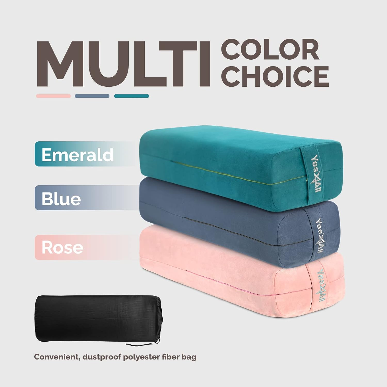 Yes4All Triple-Layer Sponge Yoga Bolster Pillow for Restorative Yoga & Meditation - Versatile Yoga Support Pillow, Balance & Poses Modification - Emarald image number 4