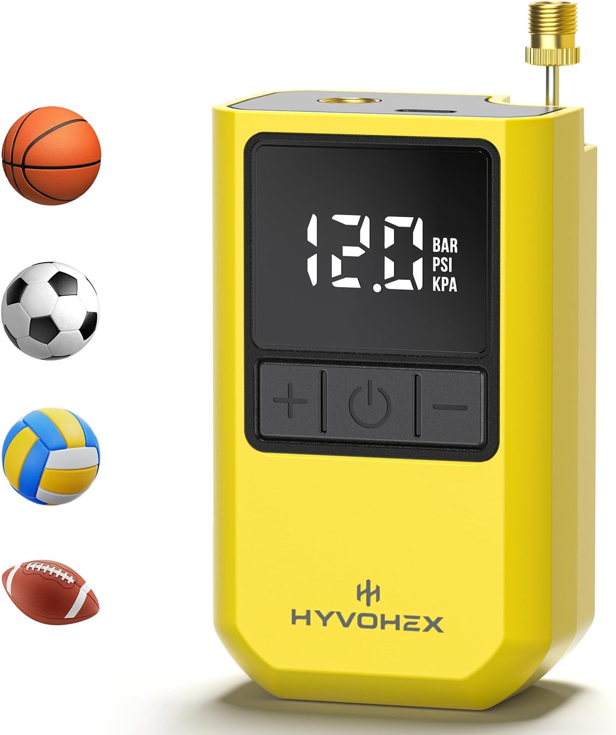 Ball Pump for Sports Balls, Portable Electric Basketball Pump Ultra Fast Inflation, with Digital LED Display Air Pump for Balls, Preset Pressure with Ball Needle for Soccer, Volleyball image number 3
