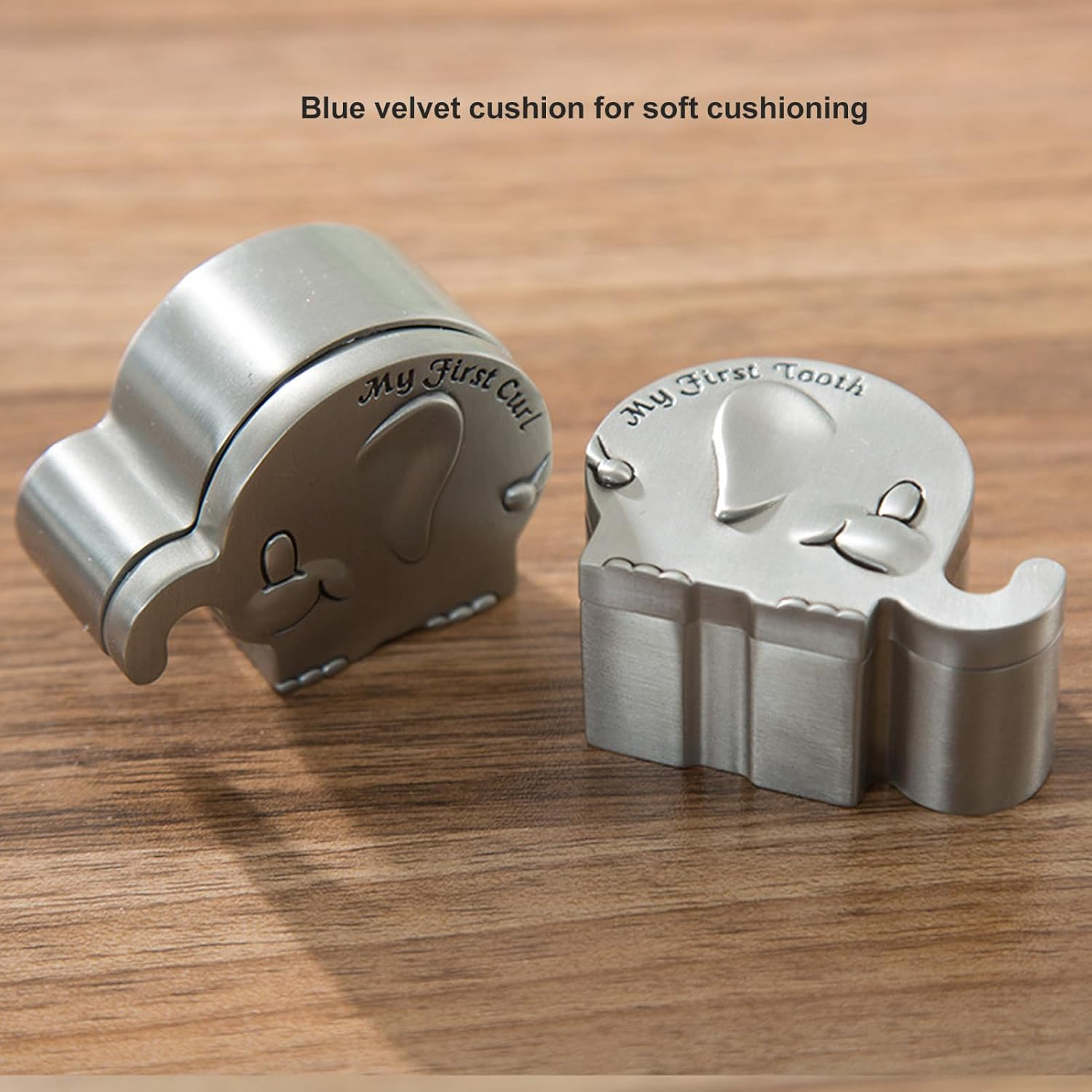 Elephant Keepsake Box, Small Metal Storage Container, 2 Pack, for Tooth and Curl Collection image number 3