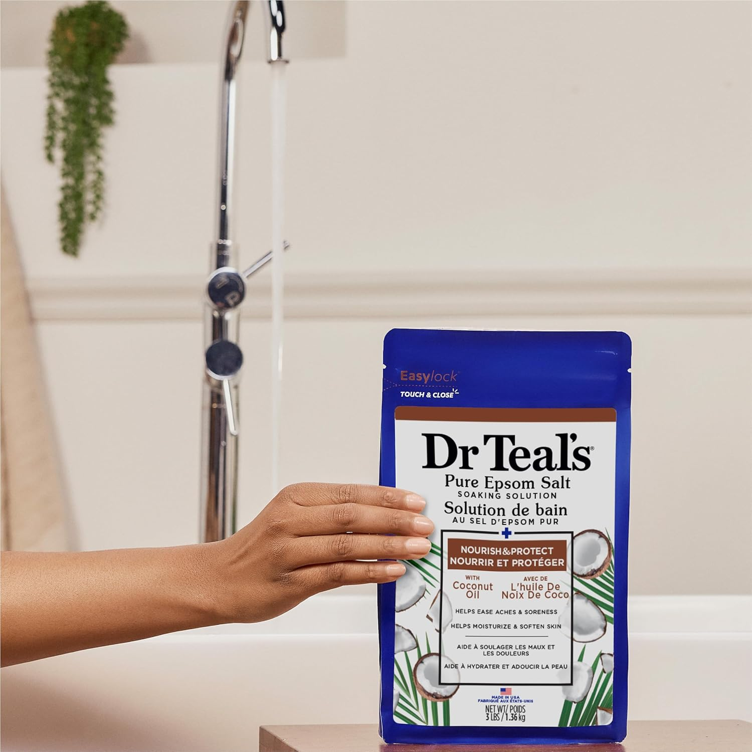 Dr Teal'S Pure Epsom Salt Coconut Oil, 1.36Kg image number 1