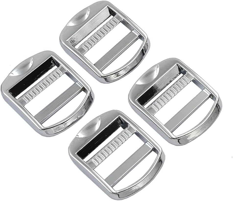 DGOL 10 Pcs 1 Inch Metal Zinc Alloy Ladder Lock Slider Adjustable Webbing Strap Release Buckles (Golden)