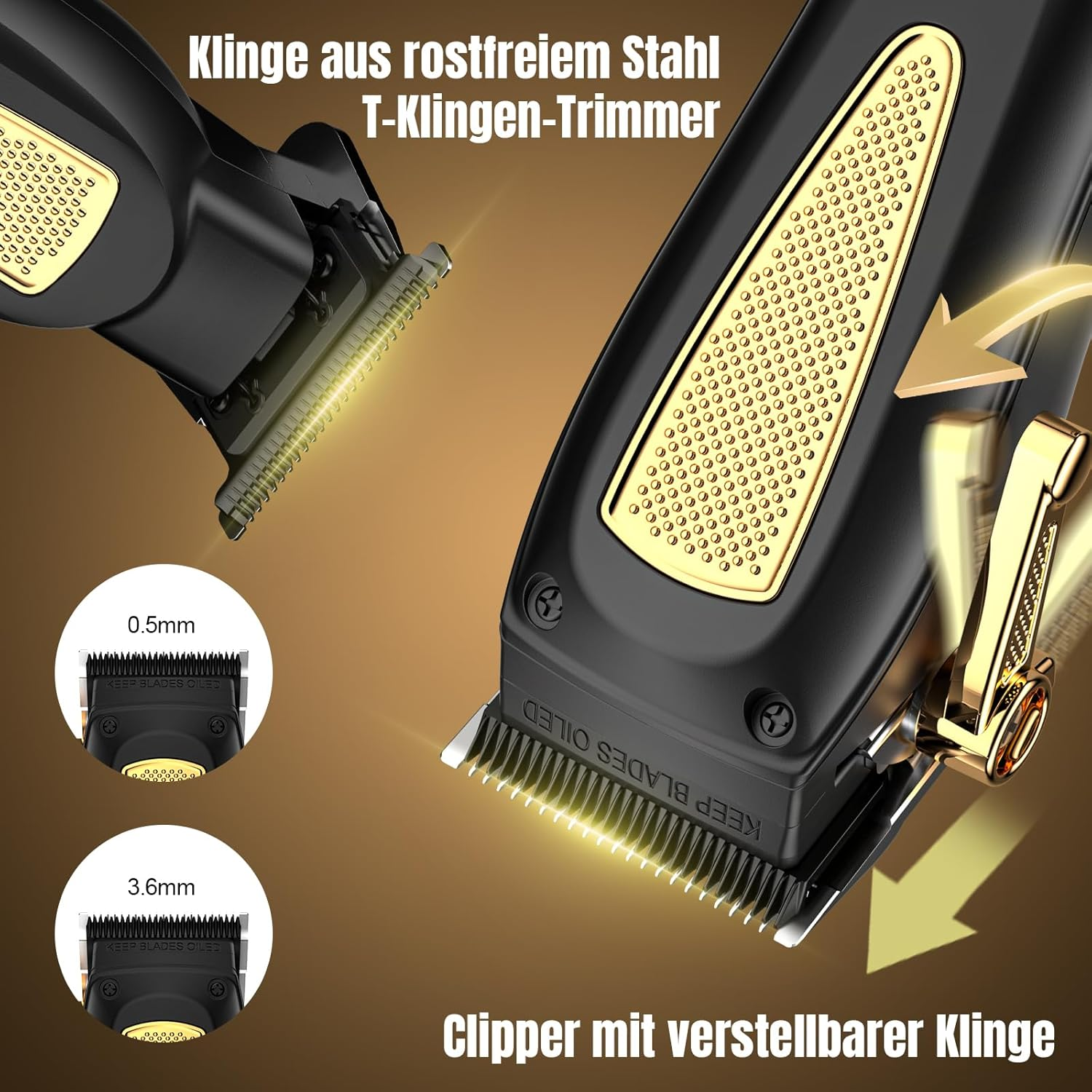 Suttik Professional 3-In-1 Hair Trimmer and Trimmer Set Men'S Electric Shaver Razor Beard Trimmer Rechargeable Barber Scissors Hair Cutting Set Gifts for Him for Hairdressers image number 4