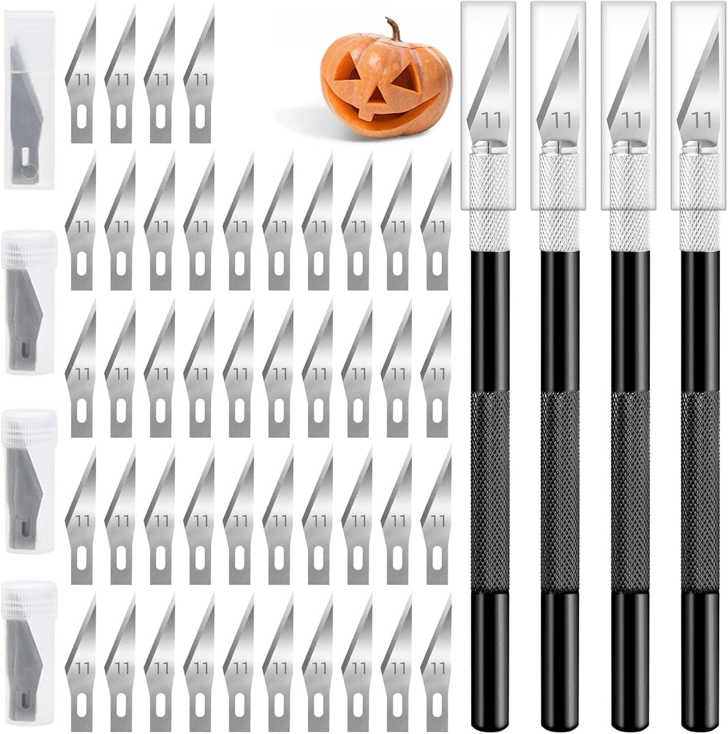 2 Pack Art Knife for Crafting, for DIY, Art Work, Cutting, Carving, Scrapbooking, Modeling， Exacting Knife Set with Extra 20 Blades #11(Black1)