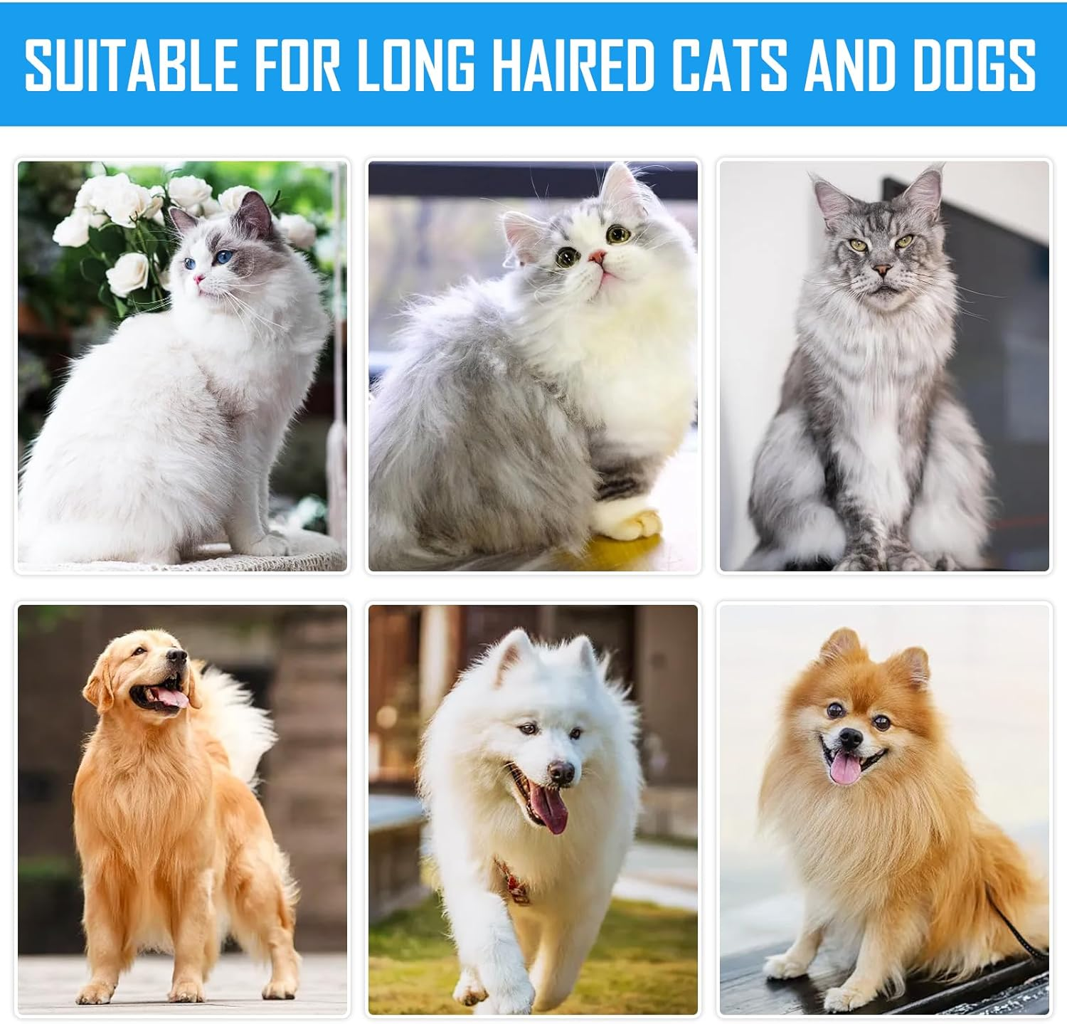 Byffoer Dog Brush Long Hair and Cat Brush Long Hair Undercoat, Dog Brush Cat Brush for Long Hair, Handle with Hanging Hole Dog Brush against Tangles for Cats Dogs image number 1