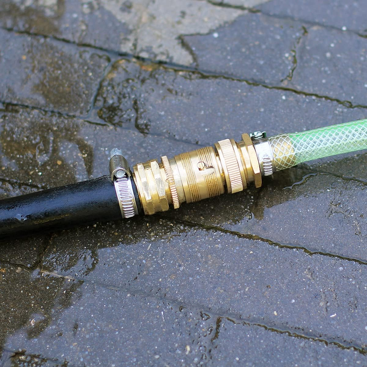 Garden Hose Quick Connect Solid Brass 3/4 Inch GHT External Thread Easy Connect Fittings No-Leak Water Hose Male Quick Connector and Female Product Adapters (6 SETS) - 3 Sets image number 3