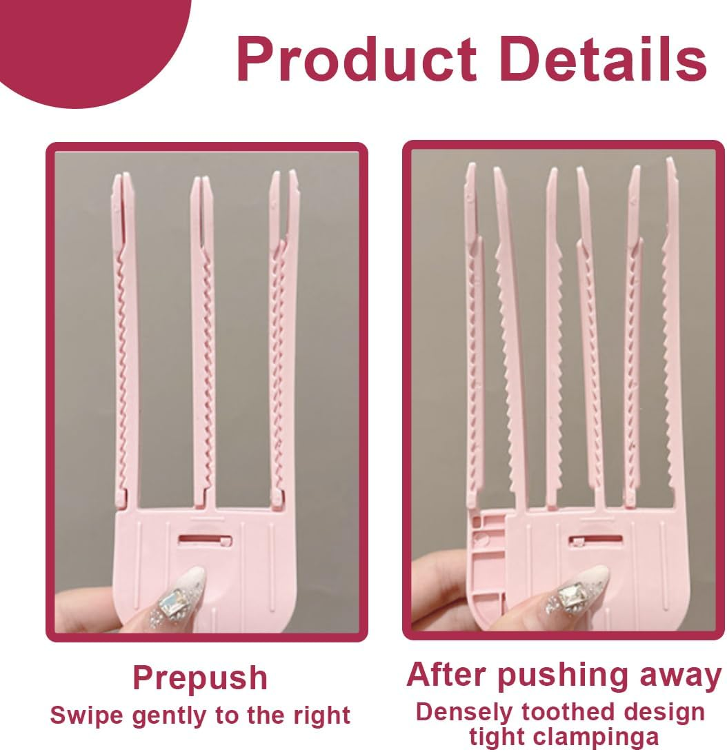 XYTAHDM Volume Hair Clips, Pack of 2 for Fluffy Bangs, Volume Clip for Hairline, Volume Hair Clip, Volume Clip for Long and Short Hair, Traceless Hair Clip, Hair Root Lifting Clips (Pink) image number 3