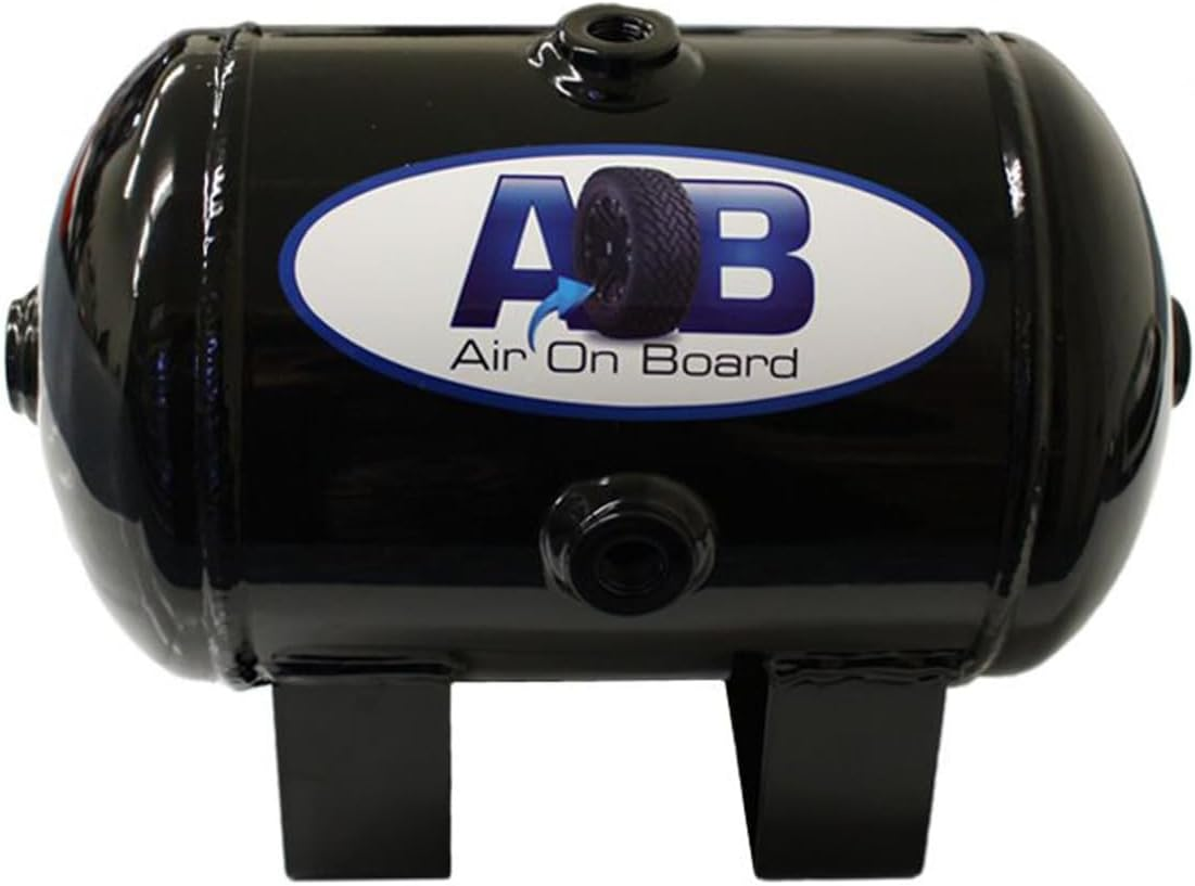 Air on Board 4 Litre Steel Air Tank Compatible with ARB Air Fitting Compressor Fits Toyota/Nissan/Holden/Mitsubishi Etc.