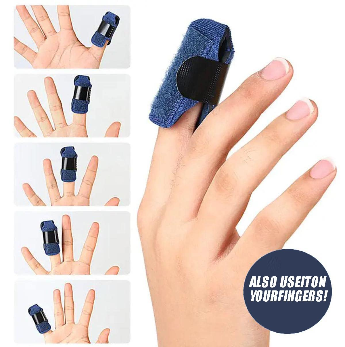 Toe Splint Toe Stabilizer Support Splint Adult and Child Toe Finger Fixation Velcro Aluminum Strip Supports Hammer Shaped Toes for Broken Toes Straightening Arthritis Joint Immobilization image number 2