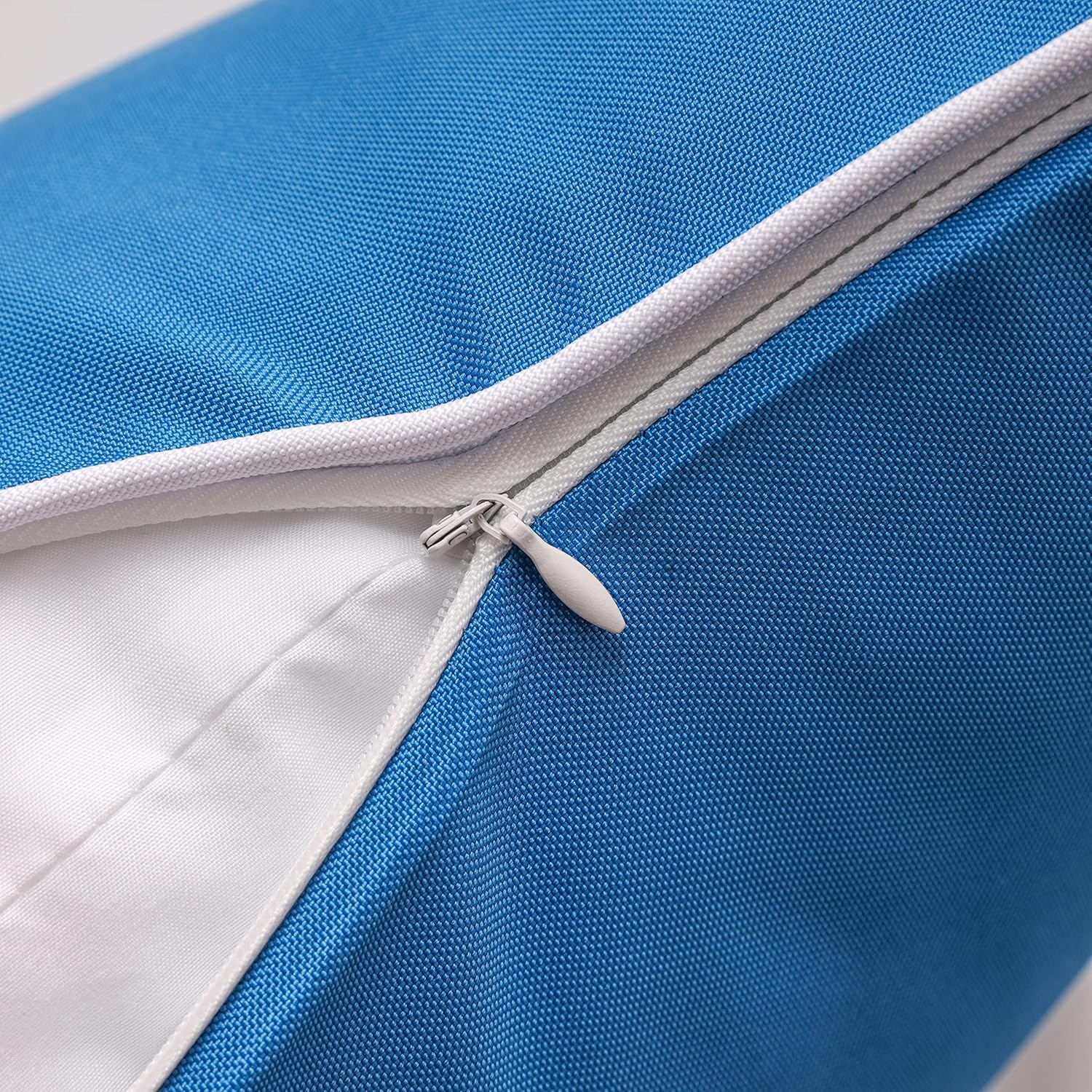 Phantoscope Pack of 2 Outdoor Waterproof Solid Throw Decorative Pillow Cover Decorative Square Outdoor Pillows Cushion Case Patio Pillows for Couch Tent Sunbrella, Blue 18X18 Inches 45X45 Cm image number 6