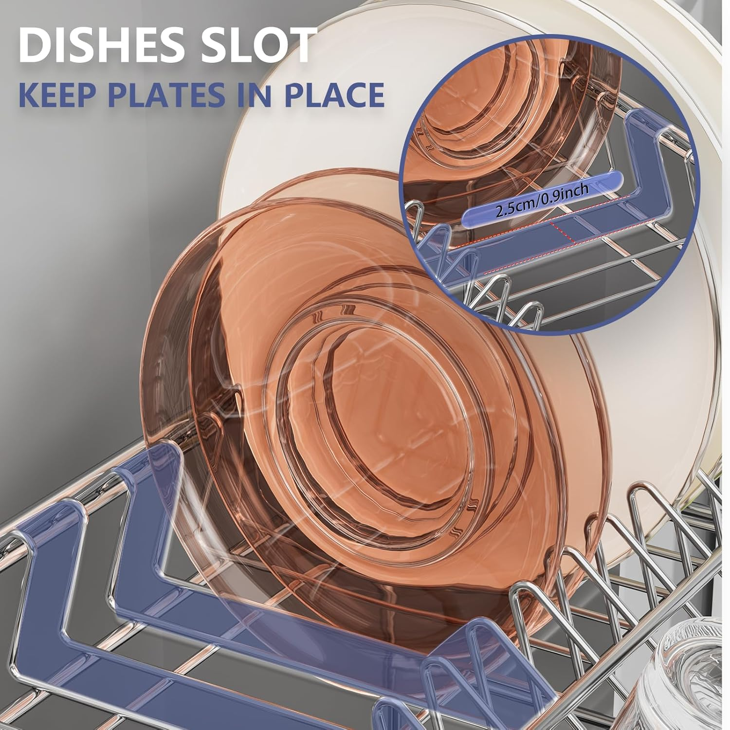 Sandream 2 Tier Dish Drying Rack, 304 Stainless Steel Dish Rack for Kitchen Counter, Large Dish Drainer with 360&deg;Rotatable Drain Spout & Utensil Holder & Cups Holder, Dish Rack with Draining Tray image number 1