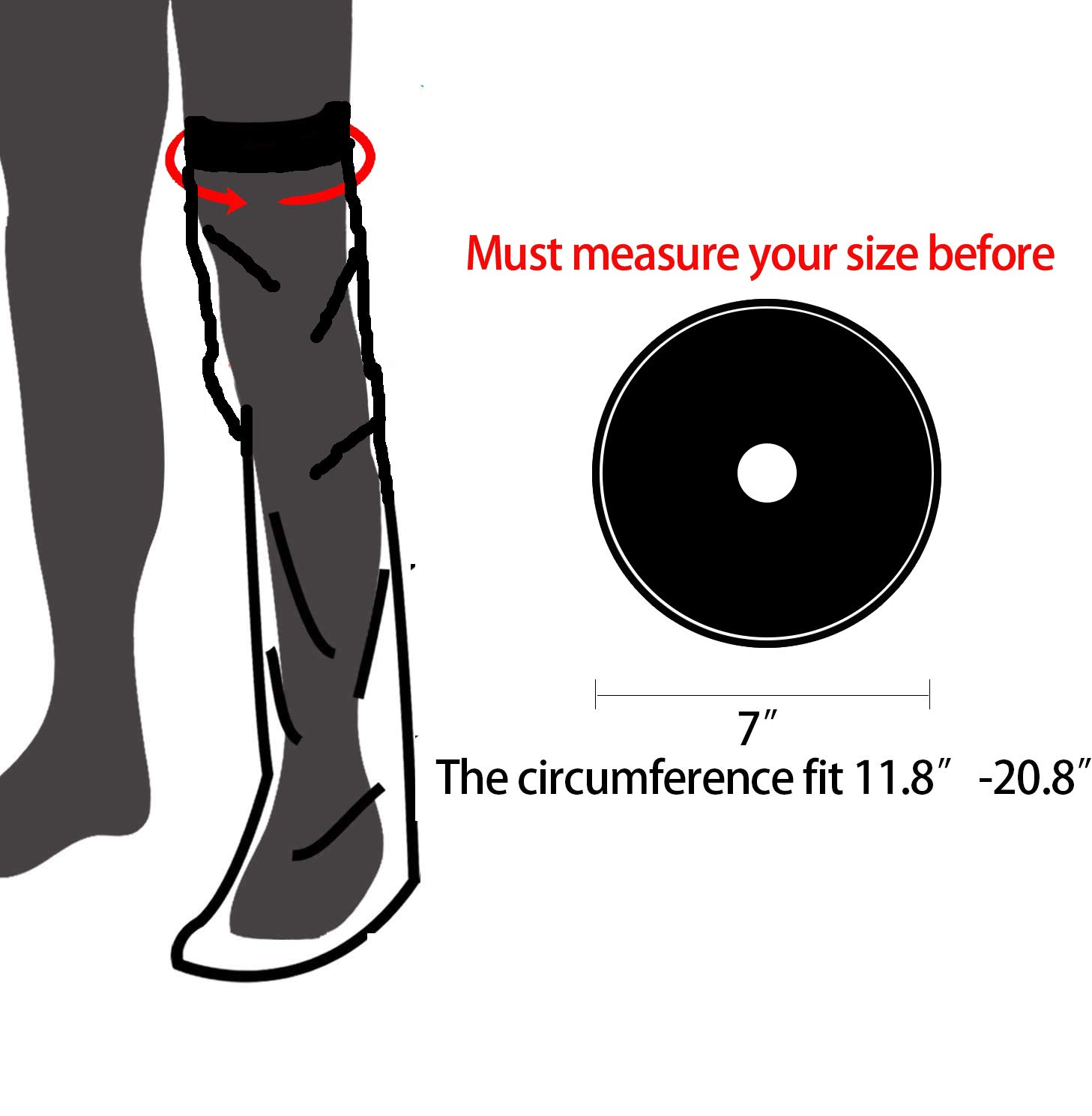 Waterproof Leg Cast Cover for Shower,Adult Full Leg Cast Shower Protector,Watertight Protection to Broken Leg, Knee, Foot, Ankle Wound, Burns Reusable image number 6