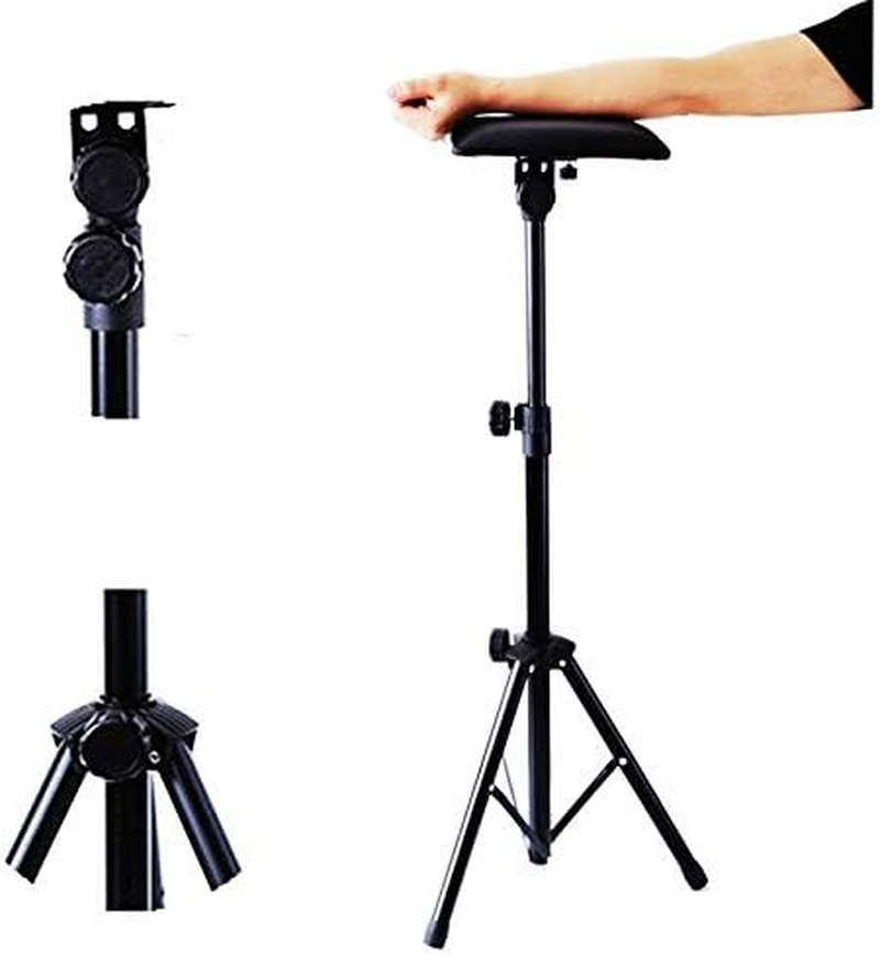 Tattoo Armrest,New Star Tattoo Foldable Sponge Pad Arm Leg Rest Stand Tripod with Adjustable Height for Tattoo Supplies PVC Leather Stands Studio Chair Stand image number 3