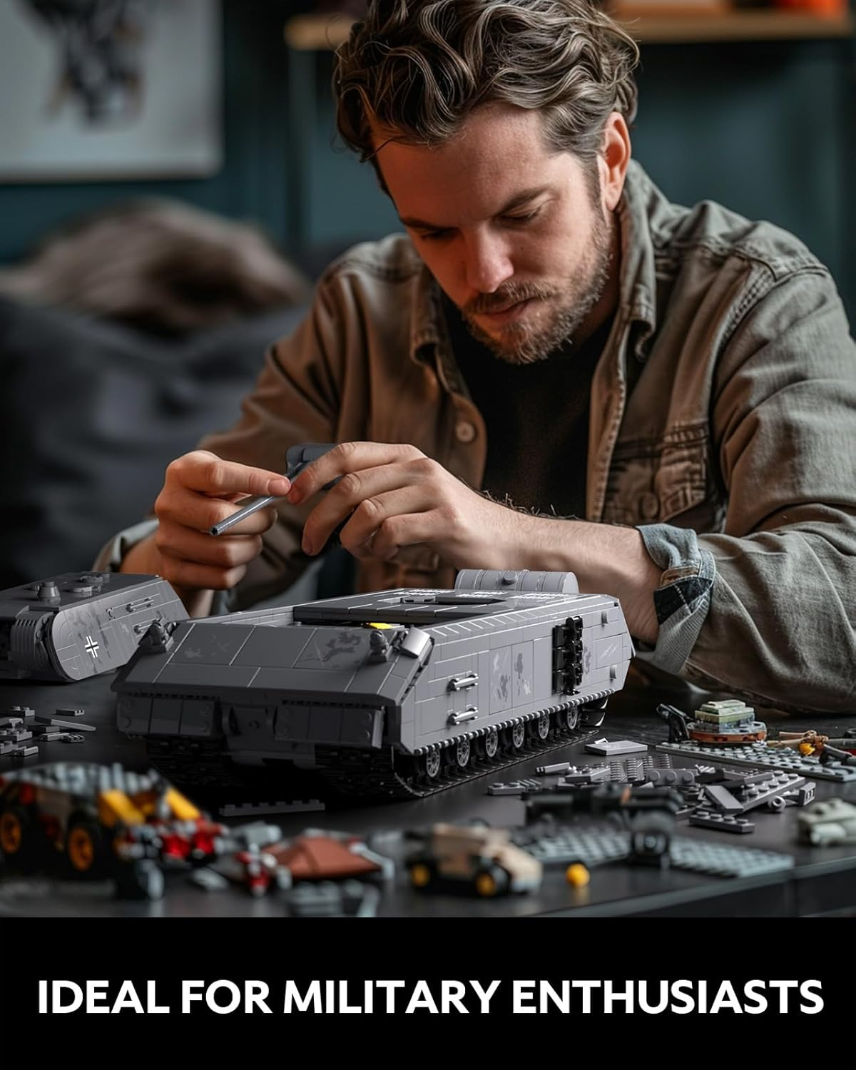 Nifeliz Maus Tank Building Sets for Adults, WW2 Model Military Panzer VIII Tank for Military Fans, Army Model to Build and Display, Collectible Gifts (2272 PCS, NF10289) image number 2