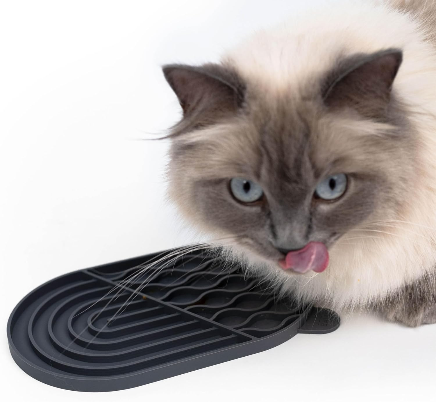 Lucybalu&reg; Lick Mat for Cats, Cat Licking Mat, Slow Feeder for Cats, Cat Licking Mat Made of Food-Grade Silicone, Silicone Mat for Licking for Cats, Anthracite image number 4