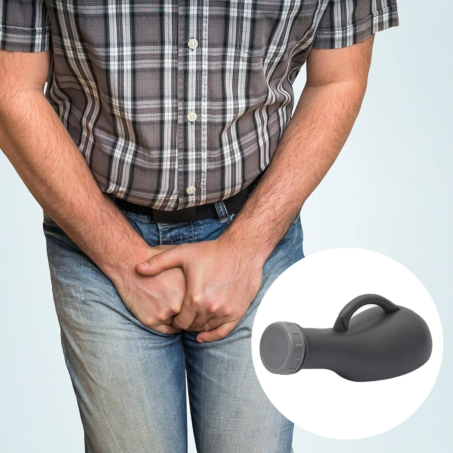 NC Urine Bottle, 1200Ml Portable Urinal, Lightweight Plastic Can, for Old Man Children, Pee Bottle Toilet Urinal for Camping Travel Hiking Outdoor - Male image number 5