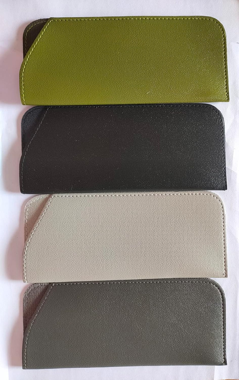 Soft Glasses Cases, 4 Colors Leather Sunglasses Pouch Anti-Scratch Eyeglasses Case Spectacles Bag for Women Men Kids 4 Pack image number 3