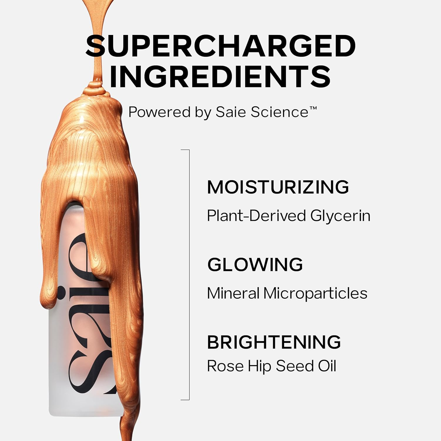 Saie Glowy Super Gel Lightweight Illuminator - Luminizer and Makeup Primer for Glowing Skin - Enriched with Vitamin C + Hydrating Squalane Oil - Wear Alone or under Makeup - Sunglow (1 Oz) image number 1