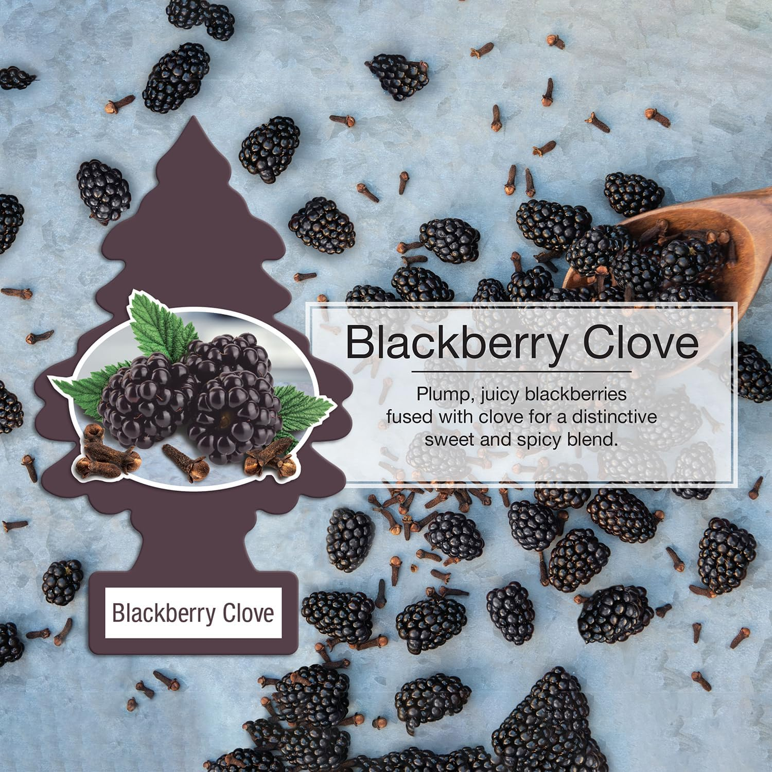 Little Trees DAS-17343 Car Air Freshener | Hanging Paper Tree for Home or Car | Blackberry Clove