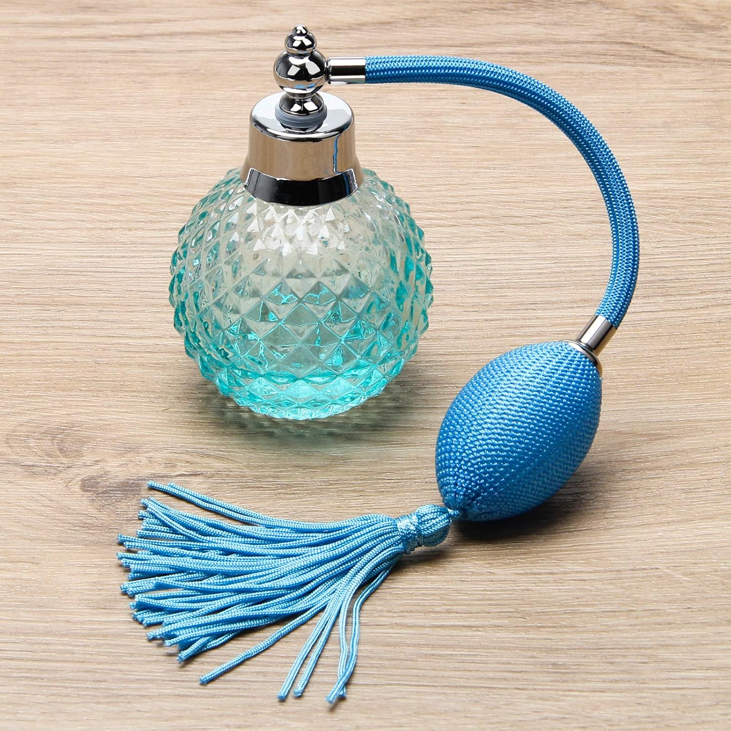 Coolrunner Crystal Art Vintage Style Refillable Perfume Atomizer Long Spray Bottle 100Ml (Blue) image number 6