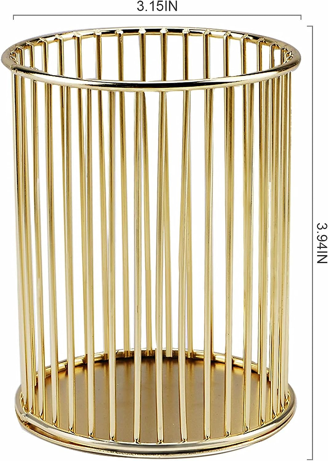 Pen Pencil Holder, Metal Wire Pen Pencil Cup Holders for Desk Cute Organizer, Makeup Brushes Cup Holder Organizer, 1PC Golden, by Xienie