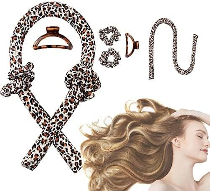 CORATED No Heat Curlers, Overnight Heatless Curls for Long Hair, Heatless Curling Rod Headband You Can Sleep In, Soft Silk DIY Hair Styling Tools Kit, Hair Wrap Curls for Medium Hair - Blue image number 4