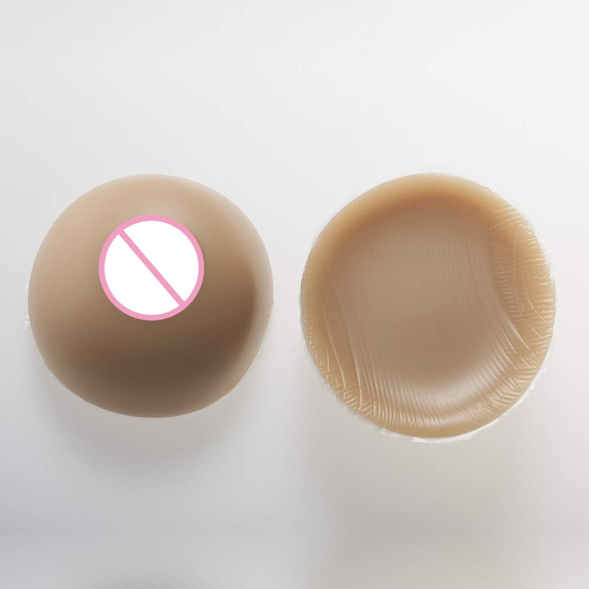 Baronhong Sticky Silicone Breast Forms Mastectomy Prosthesis Bra Portable Fake Boobs for Cosplay Crossdresser;Circular 1 Pair