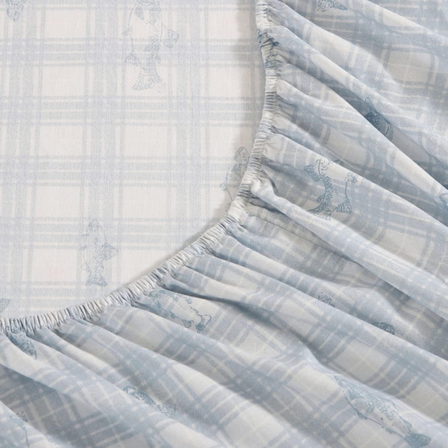 Eddie Bauer Sheets Cotton Percale Bedding Set, Crisp & Cool, Stylish Home Decor, Full, Methow Plaid Blue/White image number 3