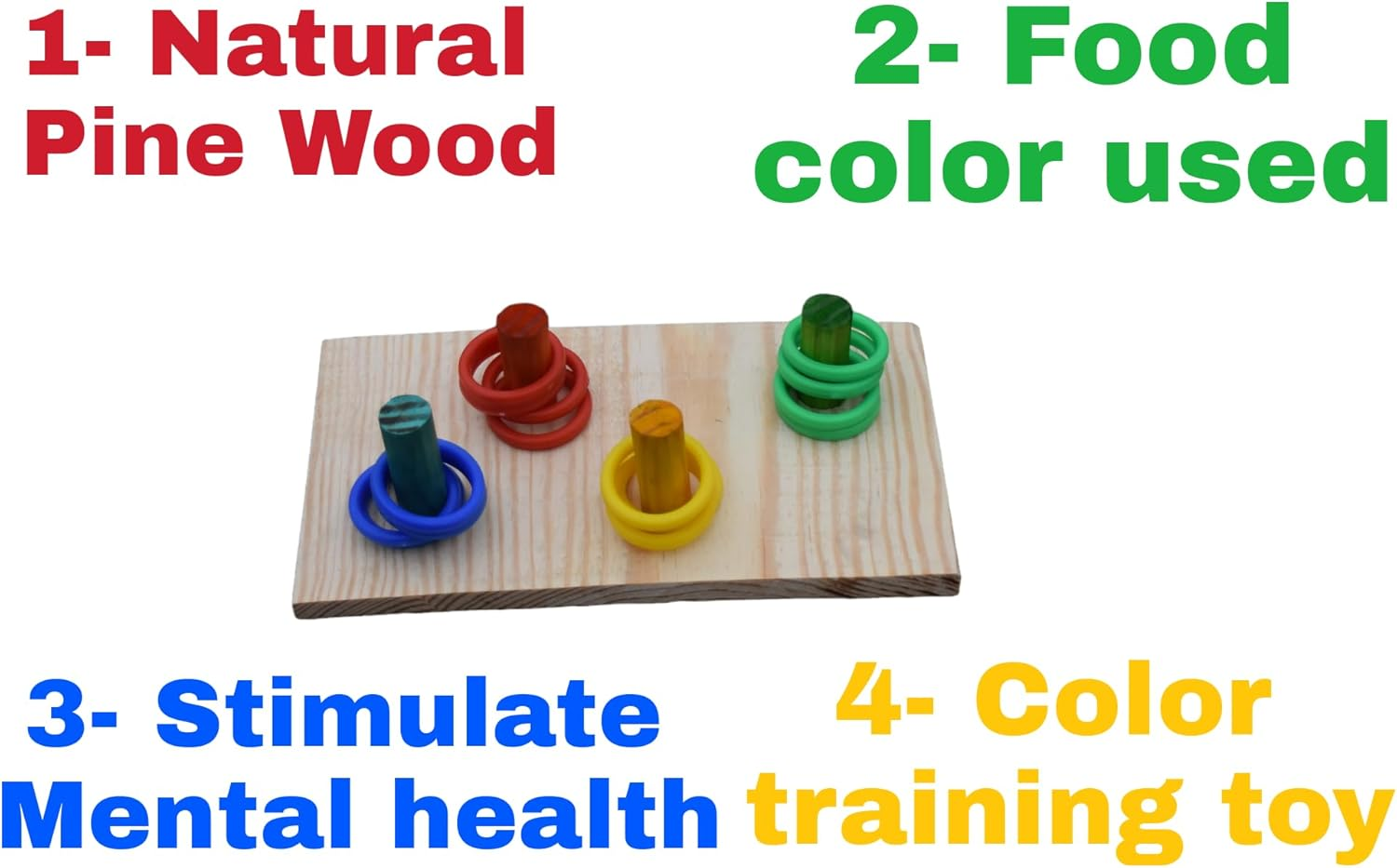 Poonch Bird Brain Stimulating and Color Training Ring Toy for Budgies Cockateil Lovebird and Other Parrots- 16 Rings 4 Color Each. image number 2