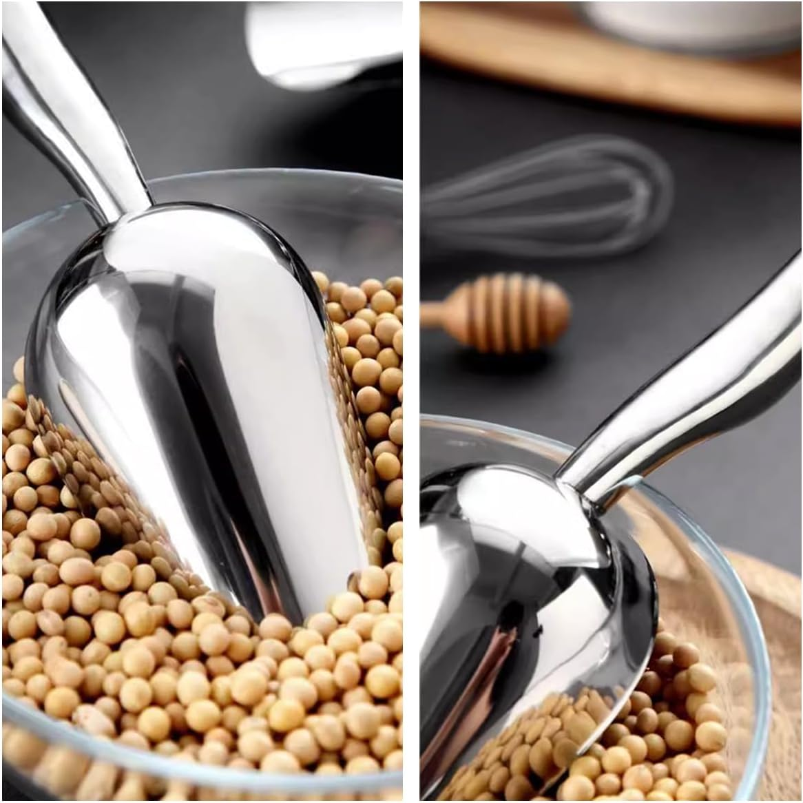 AIMALL Cast Aluminum Utility Scoop for Ice, Flour, and Rice - Sturdy and Durable Ice Scoop Available in Four Sizes: 1.97", 2.95", 3.94", and 4.92" image number 1