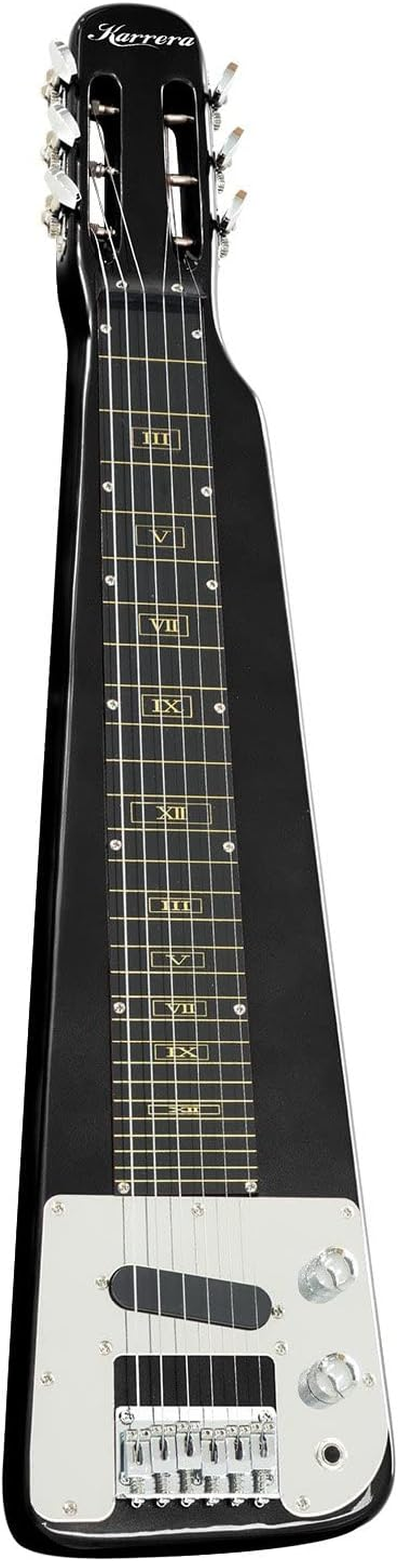 Karrera Guitar 6 String Lap Steel Slide Hawaiian and Blues Music - Metallic Gold