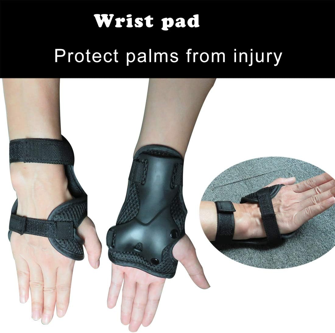 GEQID Knee Pads for Kids, Knee Elbow Pads and Wrist Guards Protective Gear Set ,For Rollerblading Skateboarding and Biking Scooter Skating to Child'S 5-12 Years image number 4