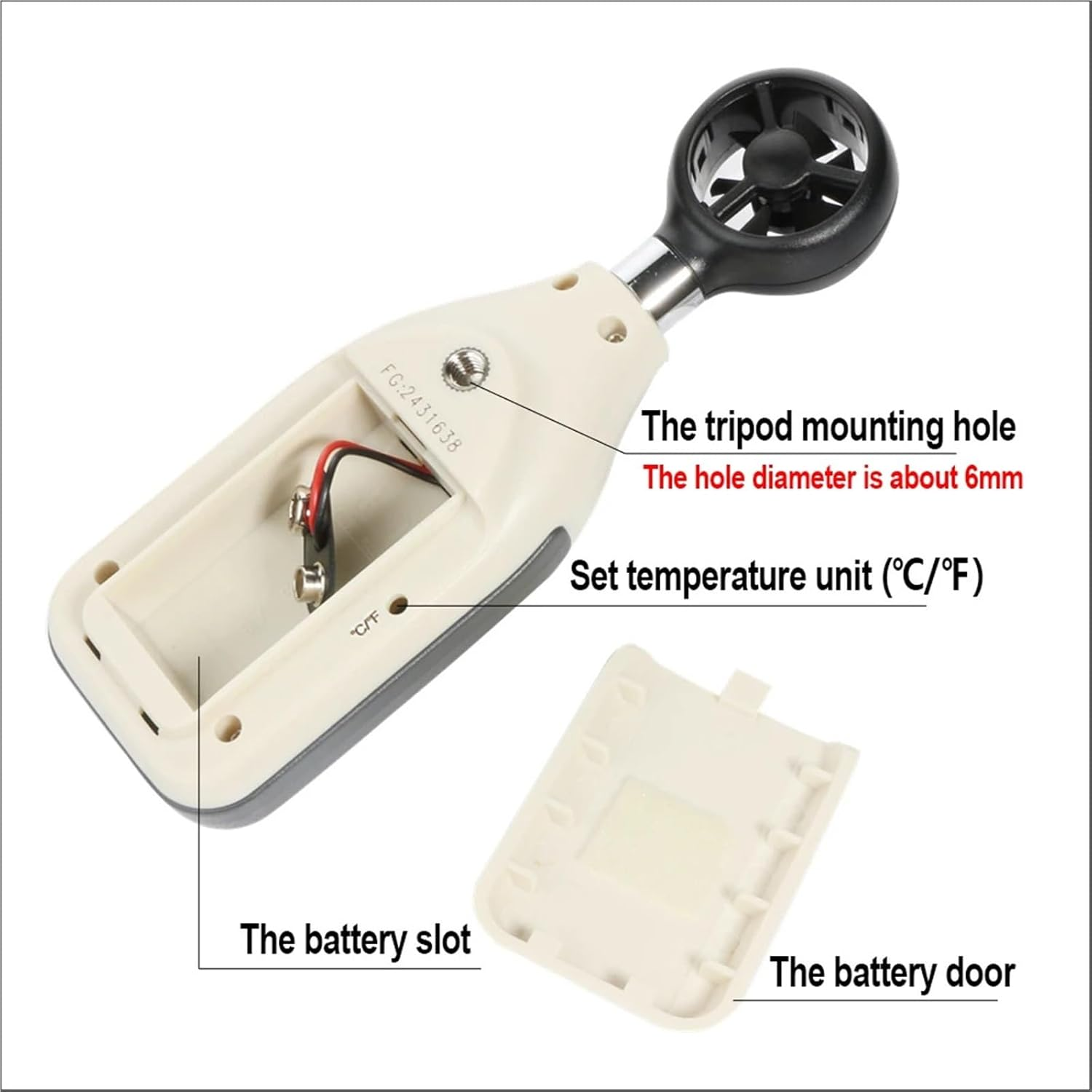 Anemometer, Wind Speed Meter, Windmeter 0-30M/S Mini Handheld Digital Air Velocity Response Wind Speedometer Sensor image number 6