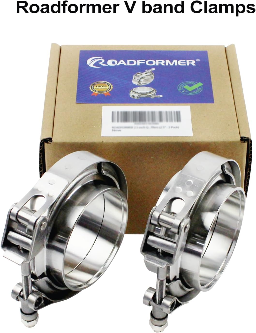 ROADFORMER 2.75 Inch V Band Clamp - 2 Sets of Quick Release Vband Clamps with Male Female Flanges Stainless Steel for Exhaust System, Turbocharger, Downpipe and Mufflers (2.75" - 2 Pack) image number 2