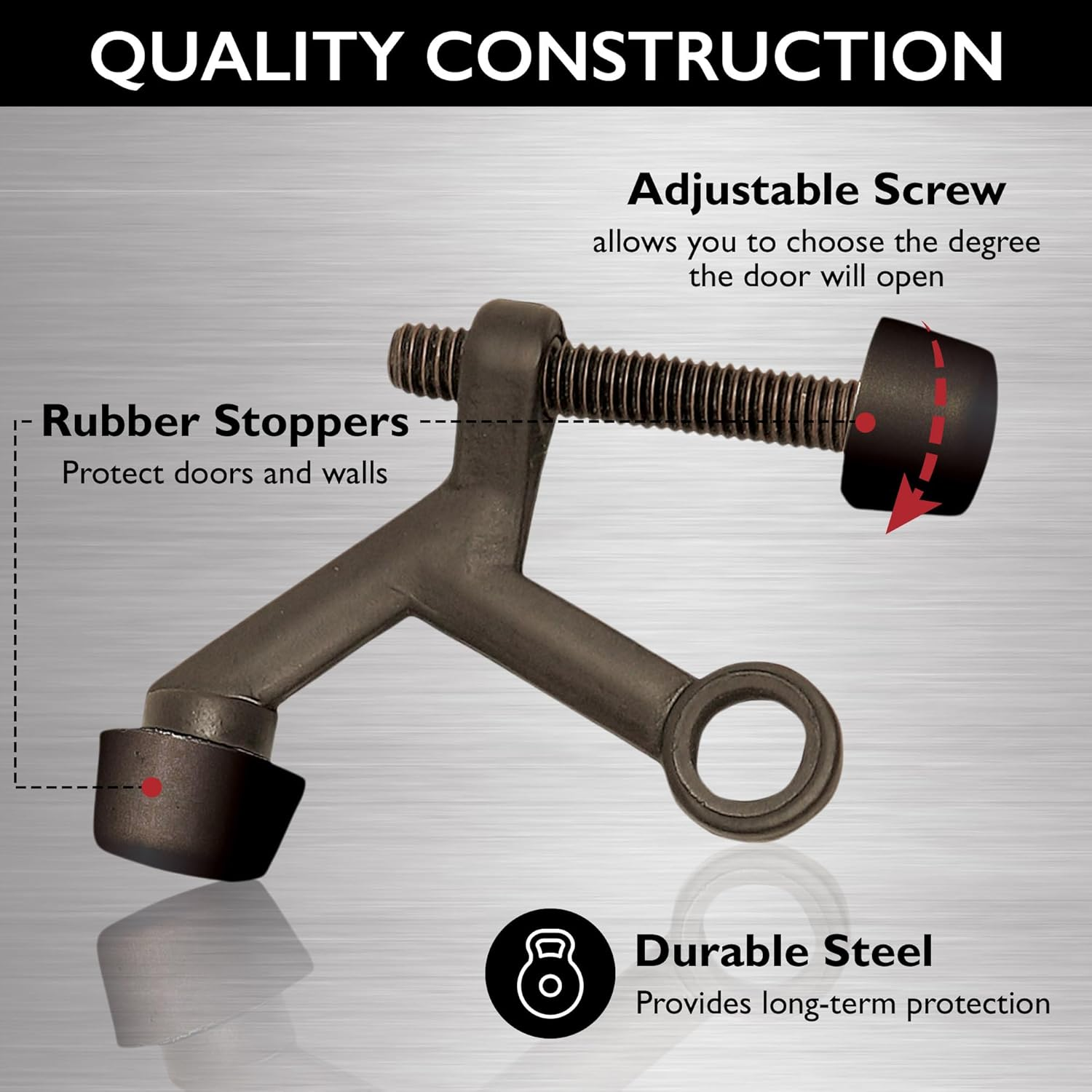 Design House 181800 Standard Hinge Pin Door Stop, 10-Pack, Oil Rubbed Bronze, 10 Count image number 5