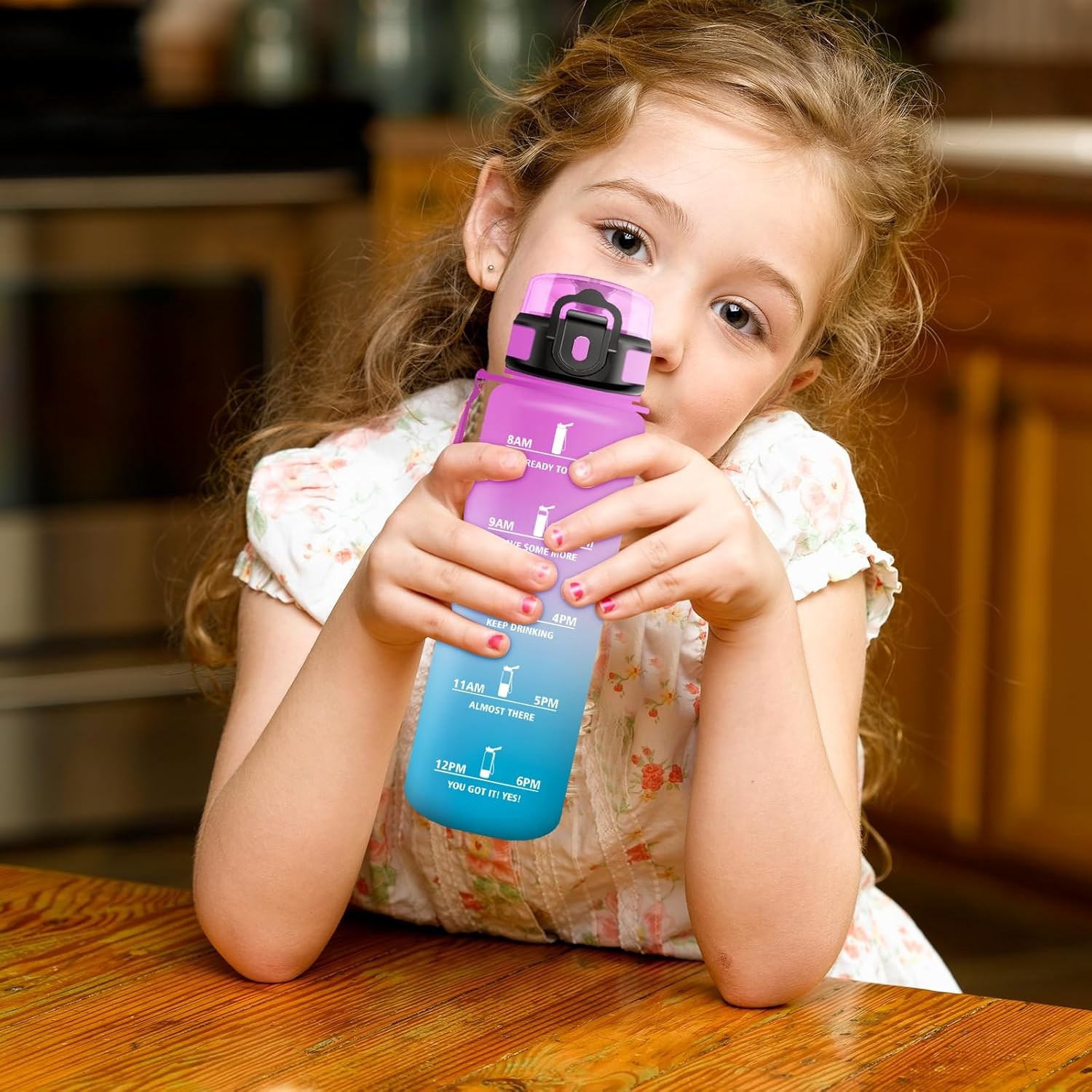 Water Bottle 500 Ml, Water Bottle with Time Marking, Water Bottle with Filter, Leak-Proof, Bpa-Free, Sports Bottle for Fitness, Bike, Office, School, Outdoor, Yoga, Adults, Suitable for Sparkling image number 5