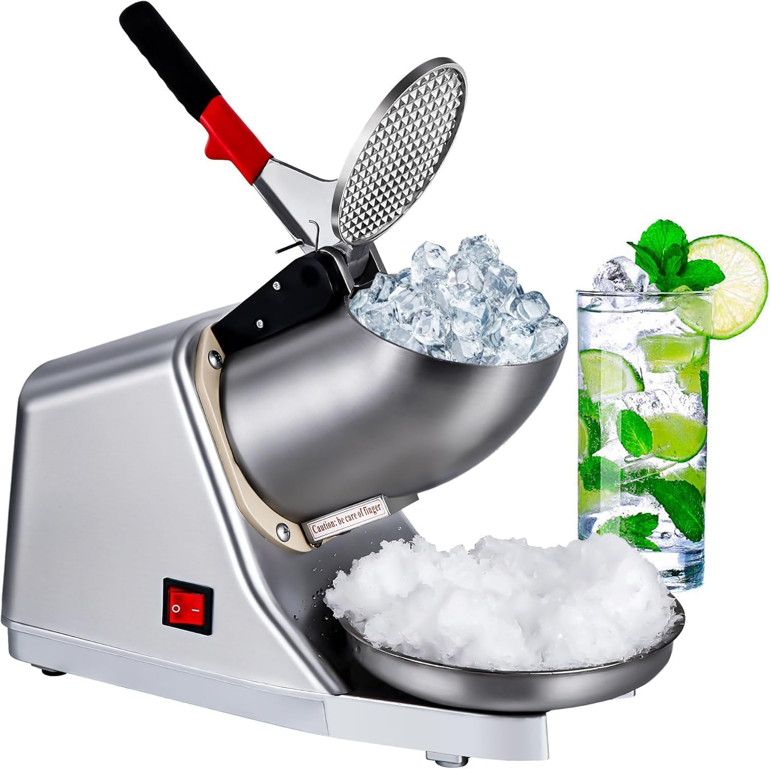 Shaved Ice Machines - Electric Ice Crusher Shaver, Stainless Steel Snow Cone Maker Shaved Ice Machine for Home & Commercial Use, Blue image number 1