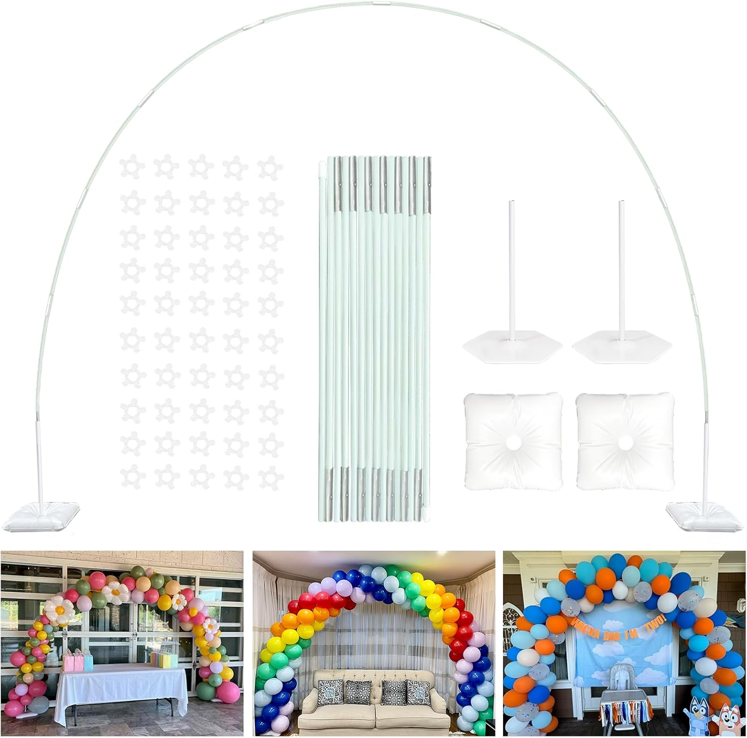 YALLOVE 21Ft Balloon Arch Stand Kit, Free Combination in Width and Height (E.G. 10Ft X 7.5Ft), Convenient to Assemble and Disassemble image number 2