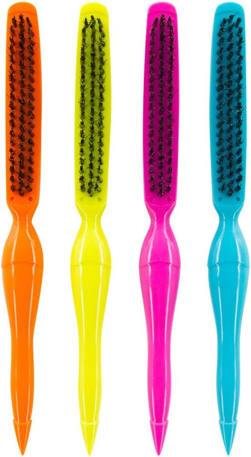 WINSUN 4-Pack Hair Brush, Three Row Boar & Nylon Bristle Teasing Brush for Volume & Hair Growth, Orange & Multicolor, Suitable for All Hair Types, Women, Girls & Salons image number 5