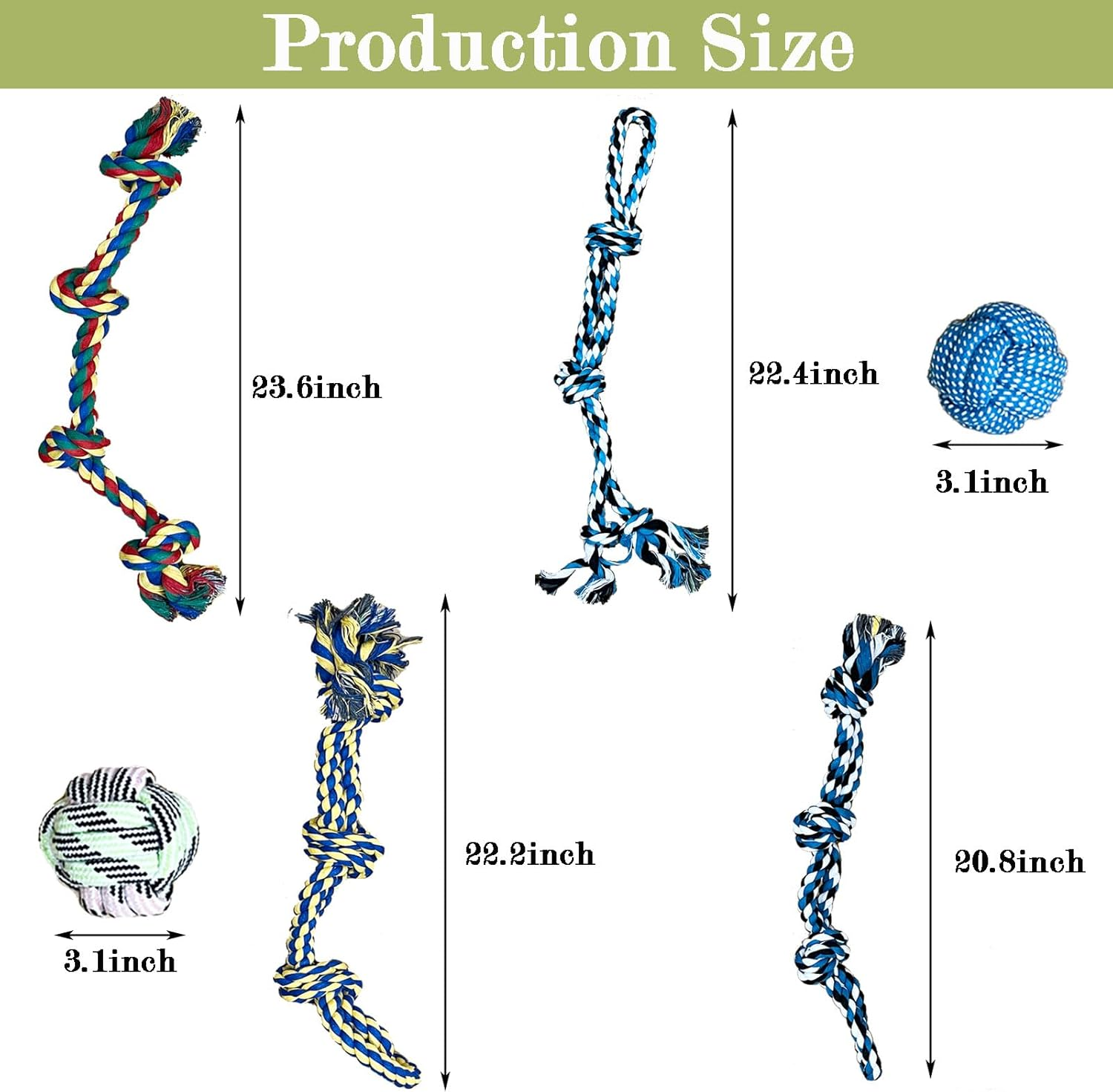 9Pack Dog Rope Toy,Aggressive Chew Toys for Large Dogs,Dog Toys for Large and Medium Dogs,Durable Dog Toys for Aggressive Chewers image number 5