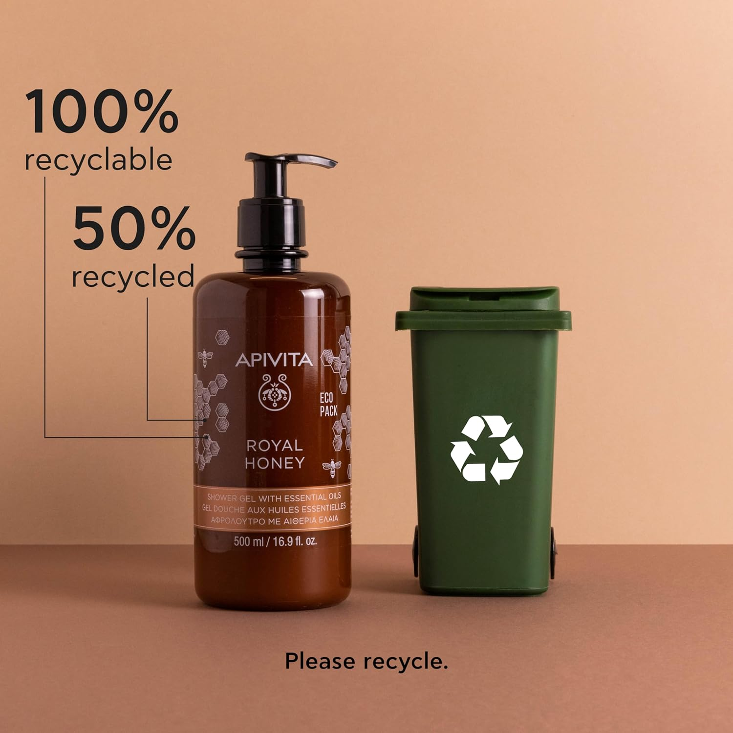 Apivita Royal Honey Creamy Shower Gel with Essential Oils - Ecopack 500Ml/16.9Oz image number 4