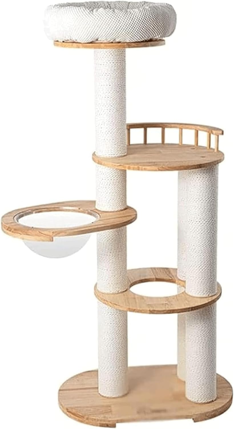 Stable Cat Tree Wear-Resistant Cat Tower Multilevel Play Climbing and Cat Condo with Platform Playground