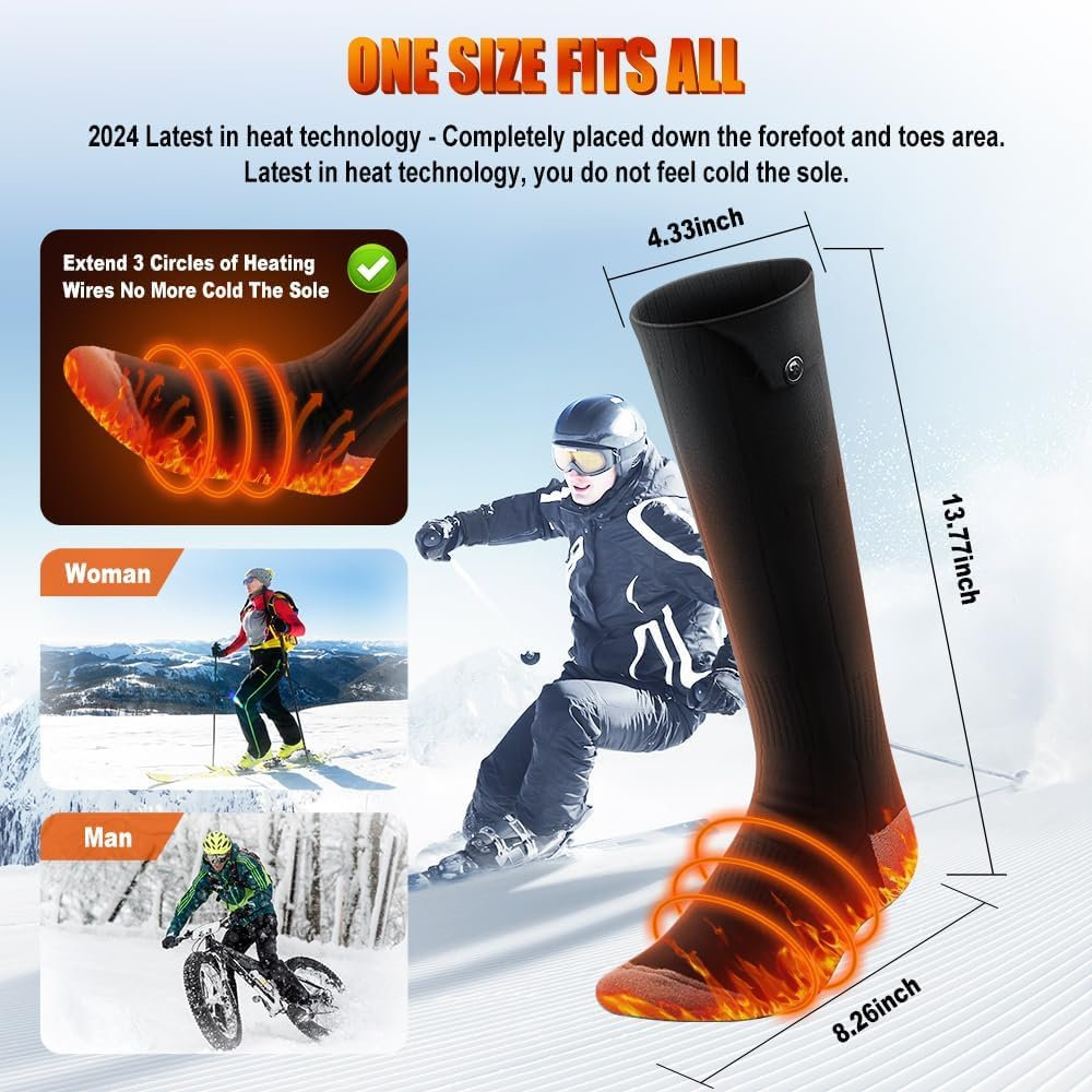 Heated Socks Women, Rechargeable Electricheated Socks with 6000Mah Battery,Washable Heated Ski Sock Foot Warmer for Cold Winter Weather Sport Work Outdoor Office Camp,App Control
