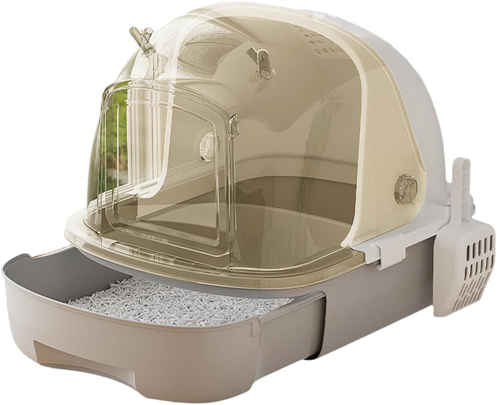 AIMALL Cat Litter Box, Oversized Fully Enclosed Toilet, Odor-Control with Easy Drawer Access, 20.5 X 16.5 X 12.8 Inches