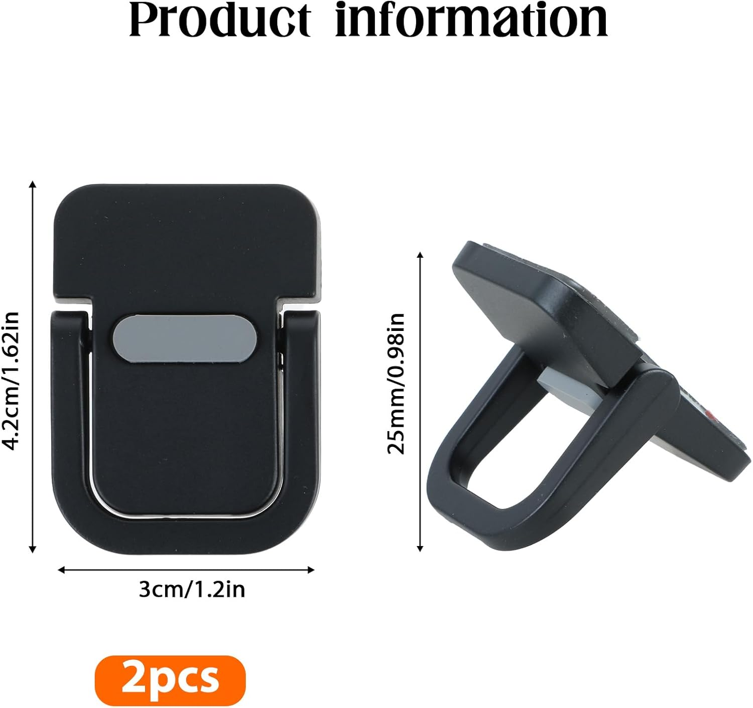 2PCS Keyboard Stands, Portable Laptop Stand, Self-Adhesive Mini Laptop Stand, Invisible Computer Keyboard Stand for Desk, Laptop Stand for Macbook, Dell, HP and Other 10-18 Inches Laptop, Black image number 3